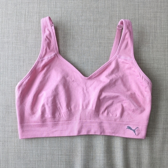 Puma blush pink seemless performance sport bra size XL B073 - Picture 3 of 7